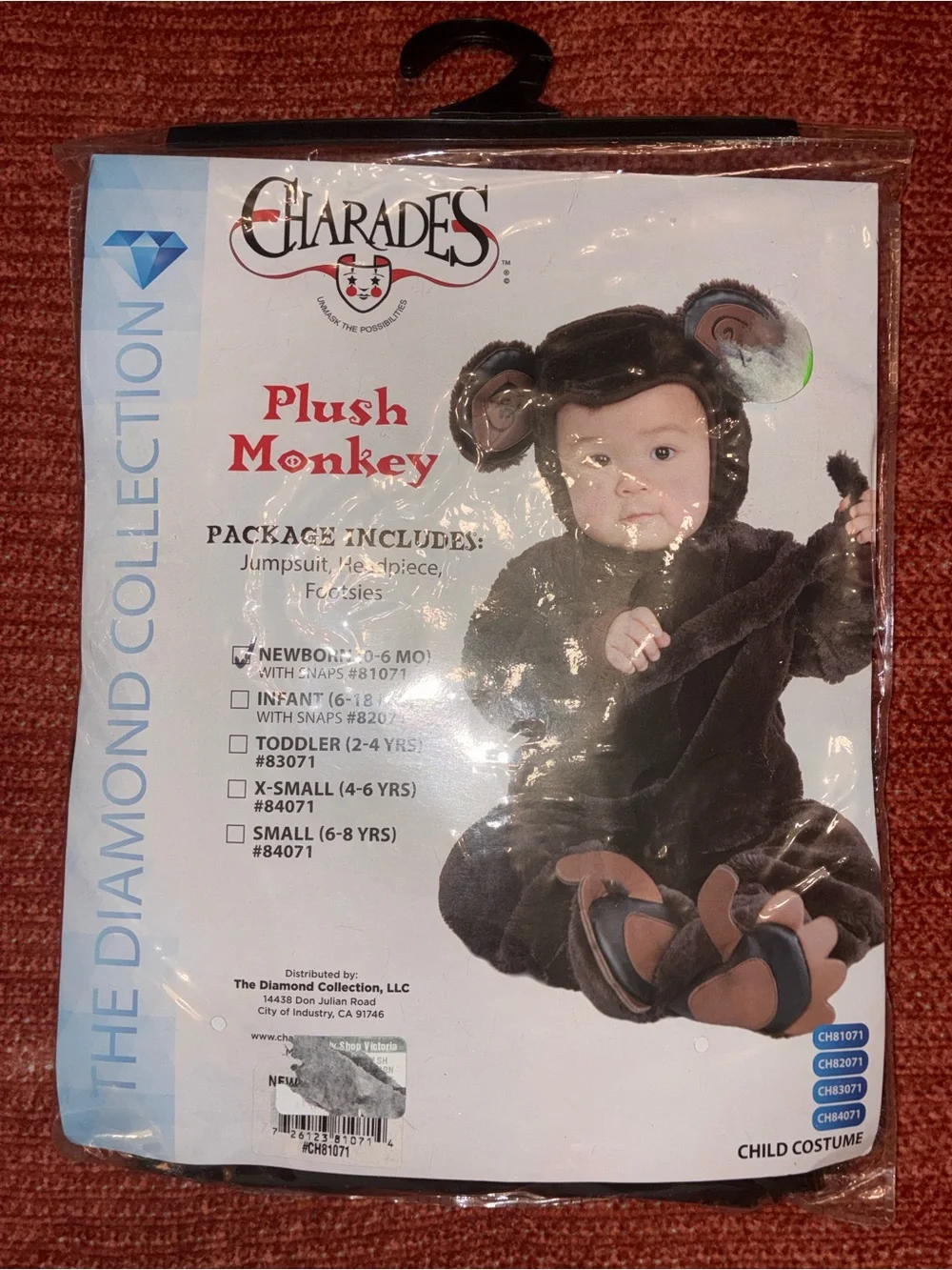 Charades Plush Monkey Kids Costume - Brown